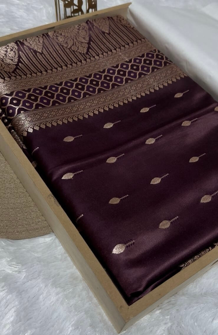 Brown Banarasi Mashru Silk Saree