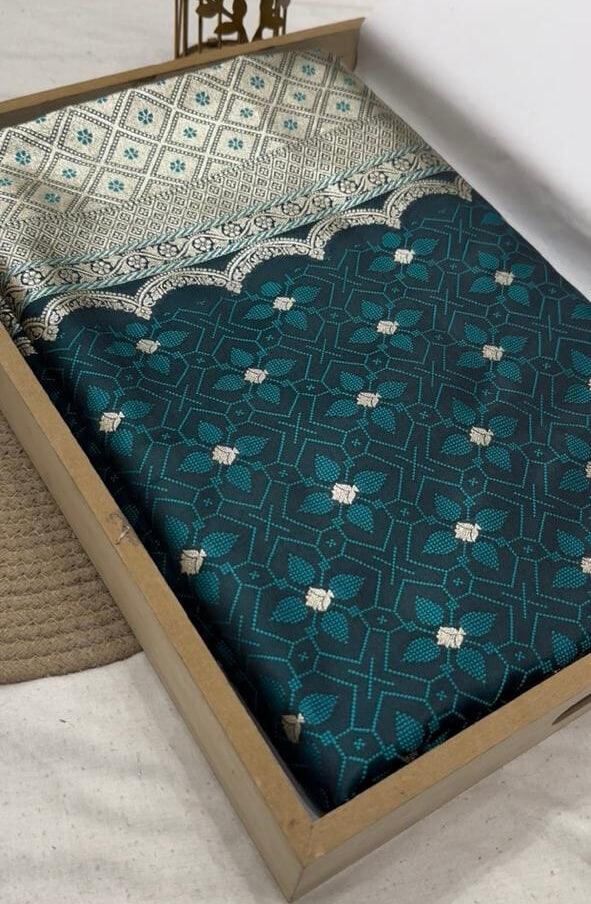 Rama Banarasi Mashru Silk Saree