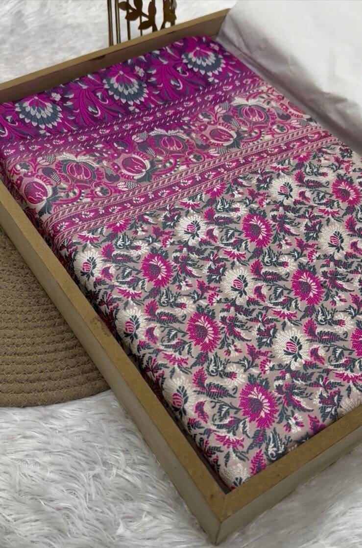 Pink Banarasi Mashru Silk Saree