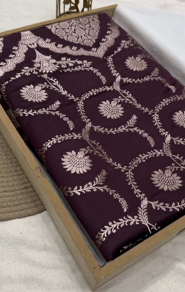 Brown Banarasi Mashru Silk Saree